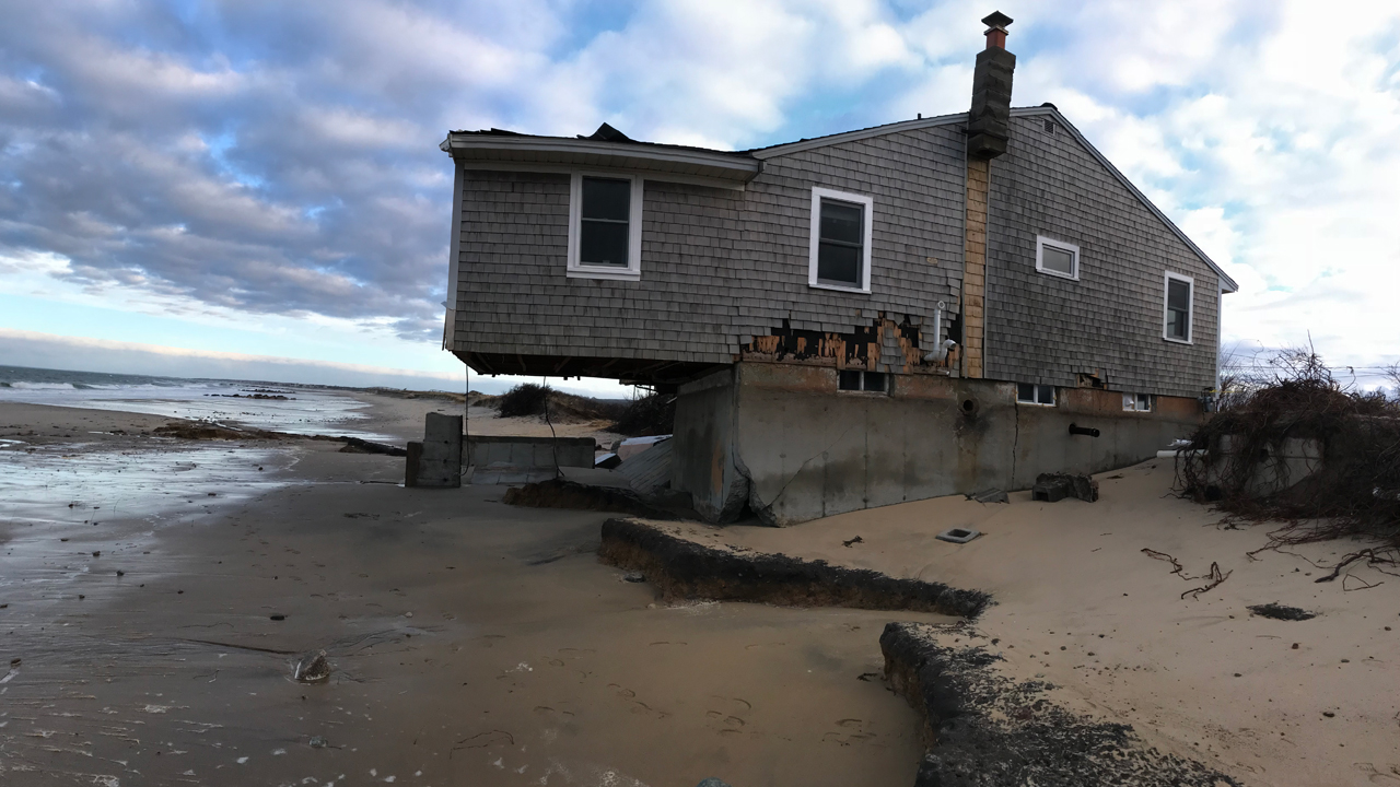 Beachfront house eroded