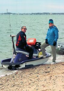 Steve Elgar and Britt Raubenheimer with the WHOI PVLAB jet ski vehicle 2004