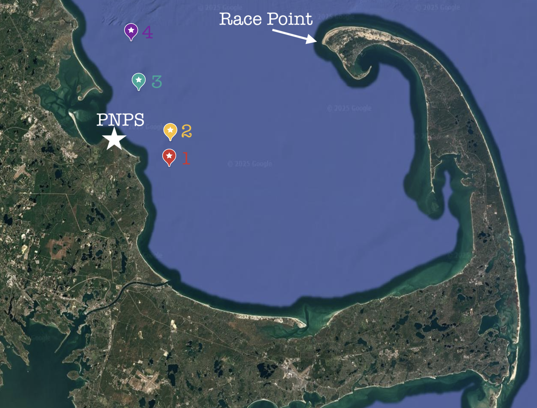Drifter deployment sites